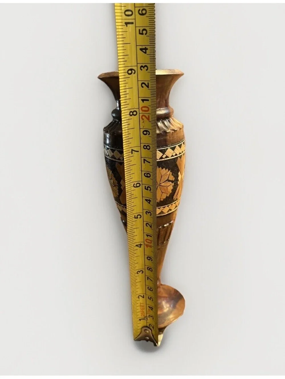 Handmade Wood Bud Vase Hand Carved Turned Vintage 9